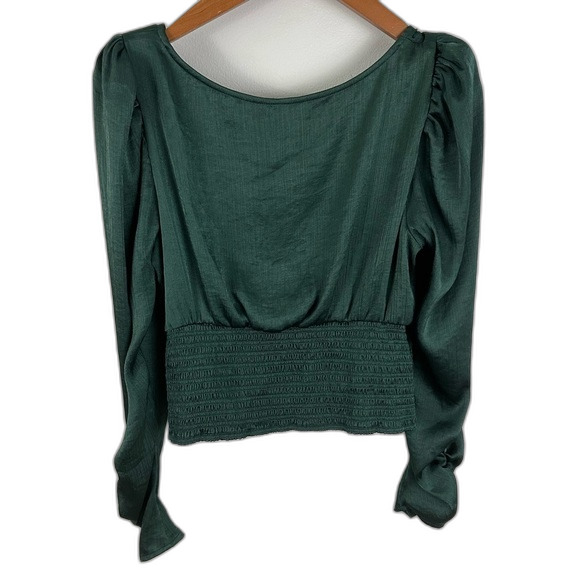 Free People Evergreen Santiago Satin Cropped Blouse Size Medium Sexy Chic - Picture 4 of 16